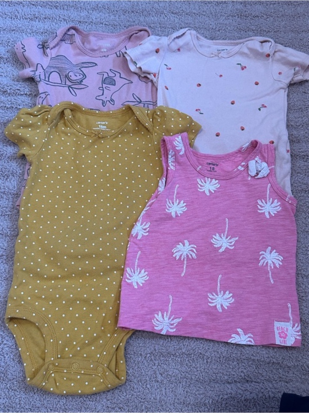 🌸 Carter’s & Simple Joys 18M Summer Bodysuit & Tank Top Bundle | 4 Pieces *
